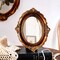 Oval Tabletop Mirror Antique Gold Baroque Decorative Vanity 7.99x9.72